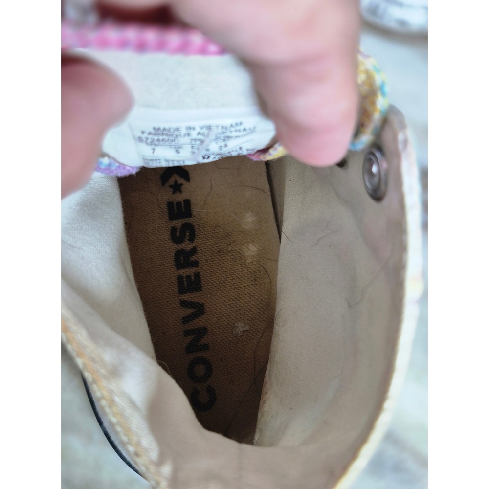 Converse Chuck Taylor All Star Platform White Rainbow Embroidery Women 7 Street - Picture 7 of 11